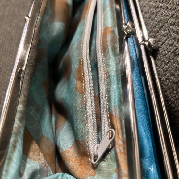 HOBO International Lauren Clutch Leather Wallet - Turquoise - Picture 4 of 9